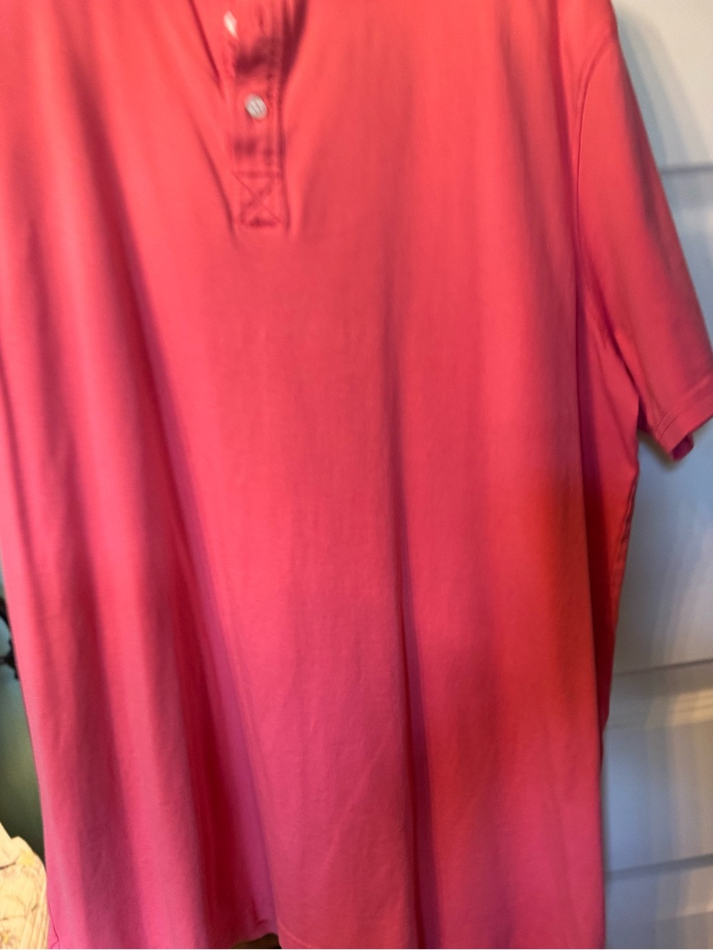 Men's Short-Sleeve Polo in Coral Pink